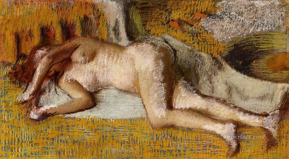 Después del baño 3 bailarina desnuda Edgar Degas Pintura al óleo